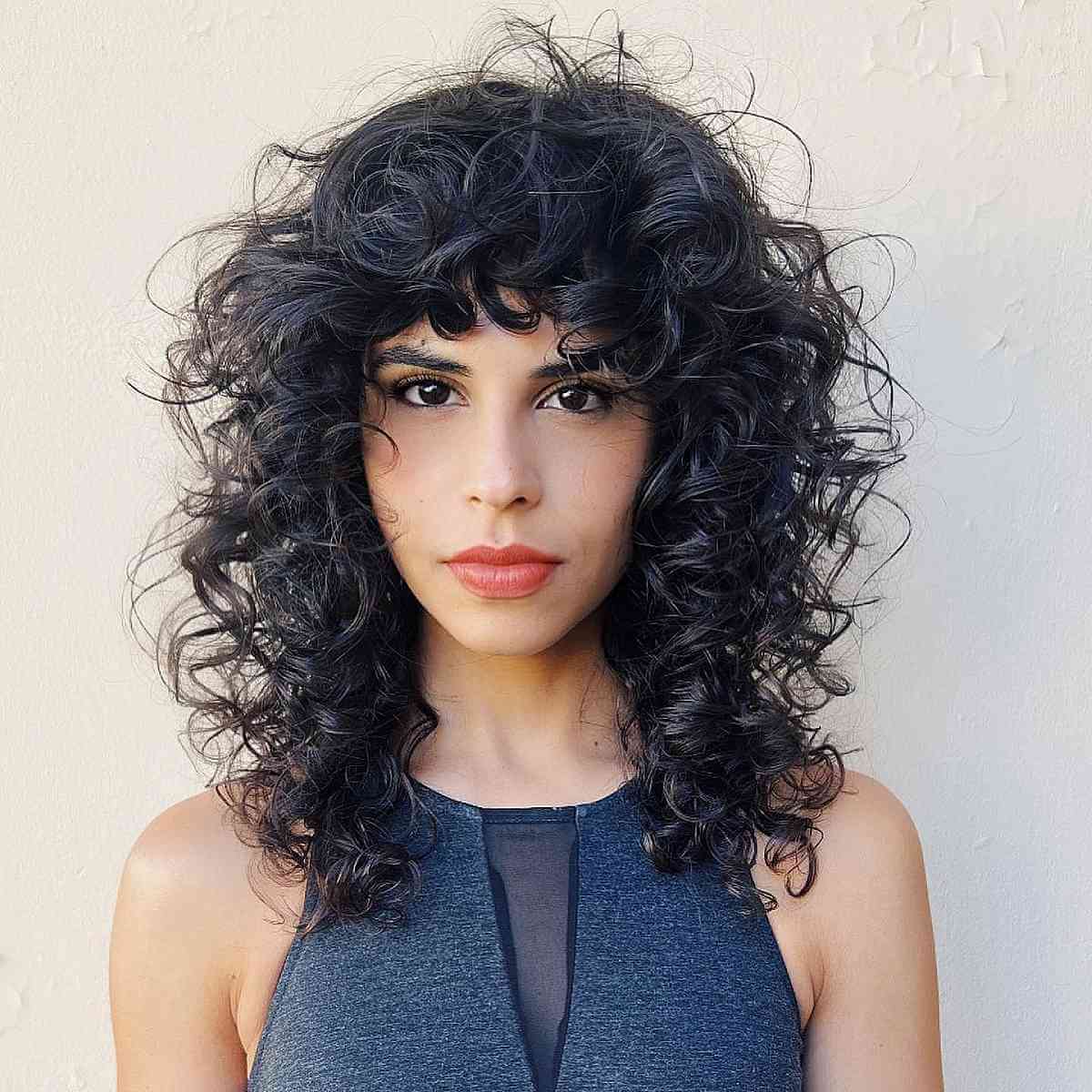 Effortless Razor Shag for Curly Hair