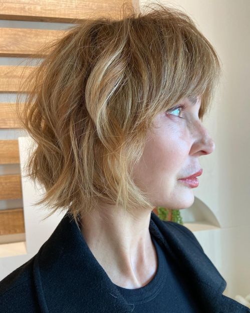 Modern Chin-Length Messy Bob Haircut