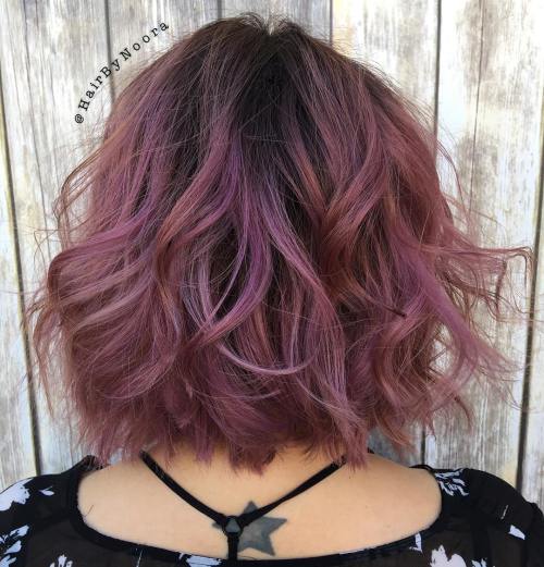 Pastel Purple Wavy Bob