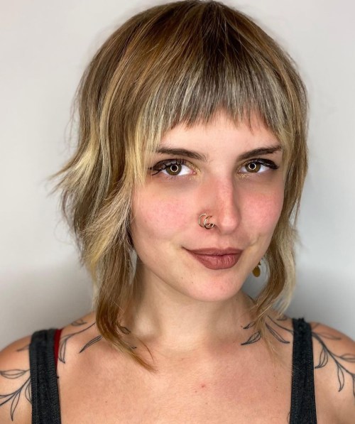 Wavy Bob with Bangs for Thin Hair