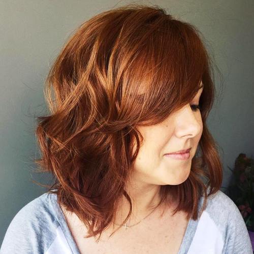 Medium Chestnut Brown Wavy Hairstyle