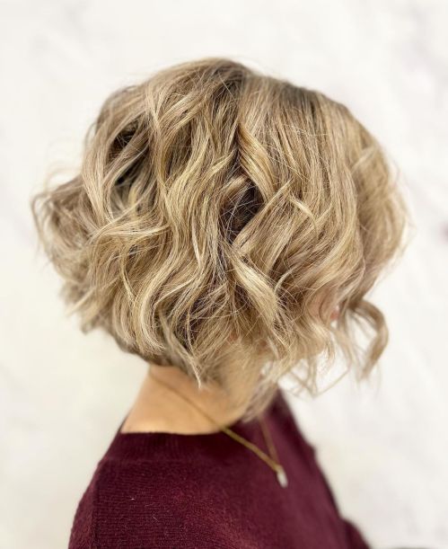 Short Shaggy Curled Bob