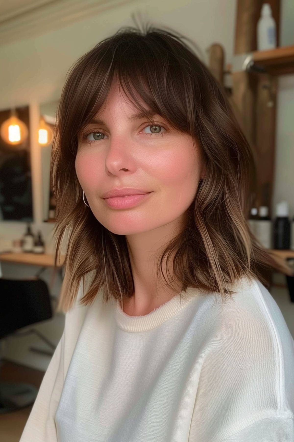 Lob with Curtain Fringe for Women Over 30