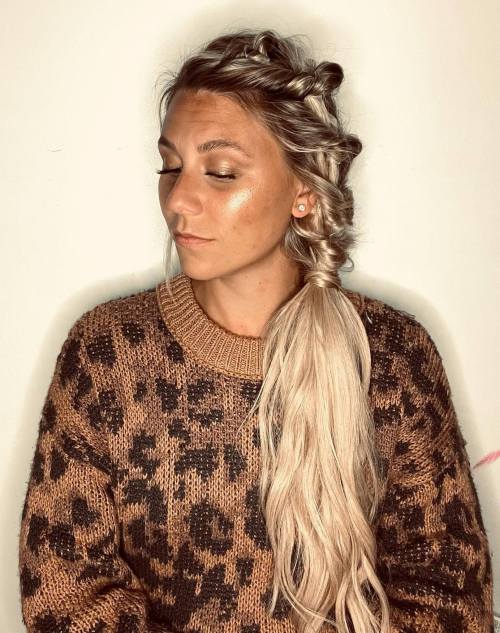 Braided and Twisted Ponytail Hairstyle