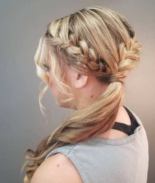 Blonde Braid Side Ponytail