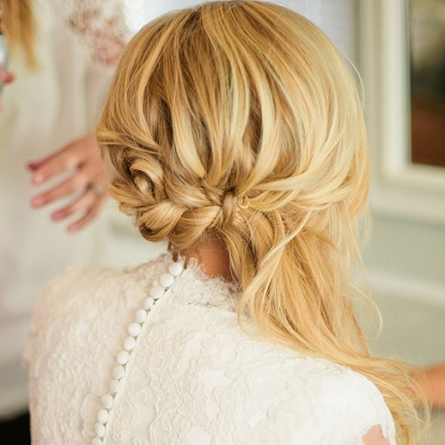 Blonde Messy Braid And Side Ponytail