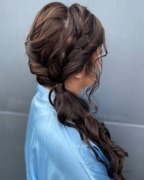 Side Ponytail with Messy French Braid