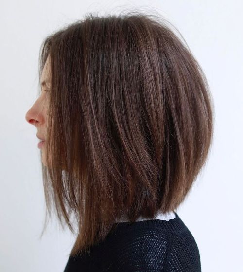 Angled Layered Bob For Straight Hair