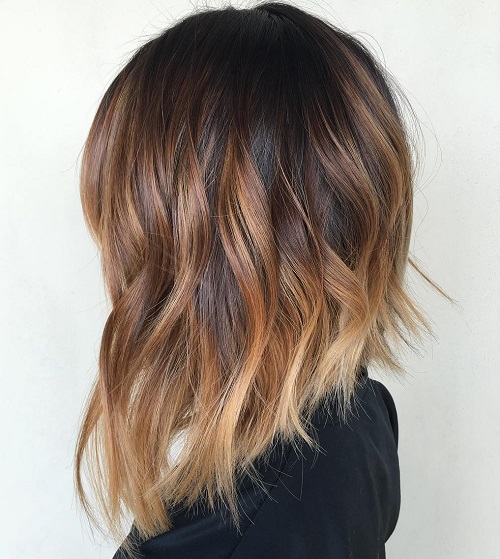 Chopped Angled Ombre Lob