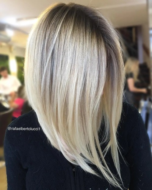 Steeply Angled Blonde Bob