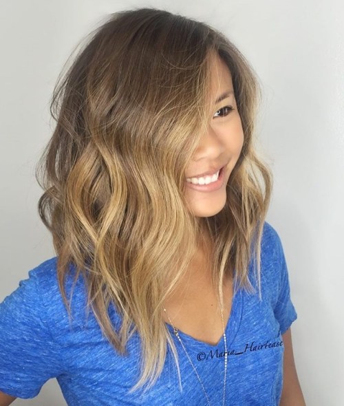 Honey Brown Asymmetrical Lob