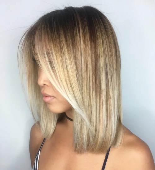 Blunt Caramel Blonde Bob For Straight Hair