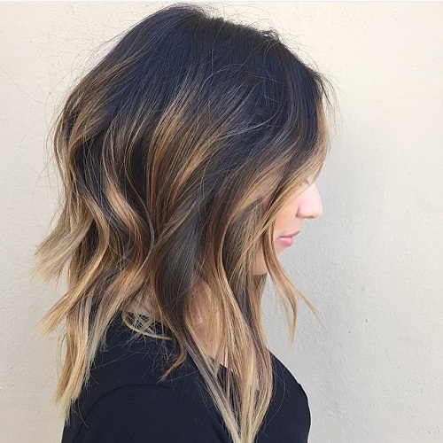 Medium Layered Brunette Balayage Hair