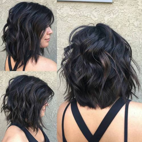 Wavy Lob Hair Cut For Thick Hair