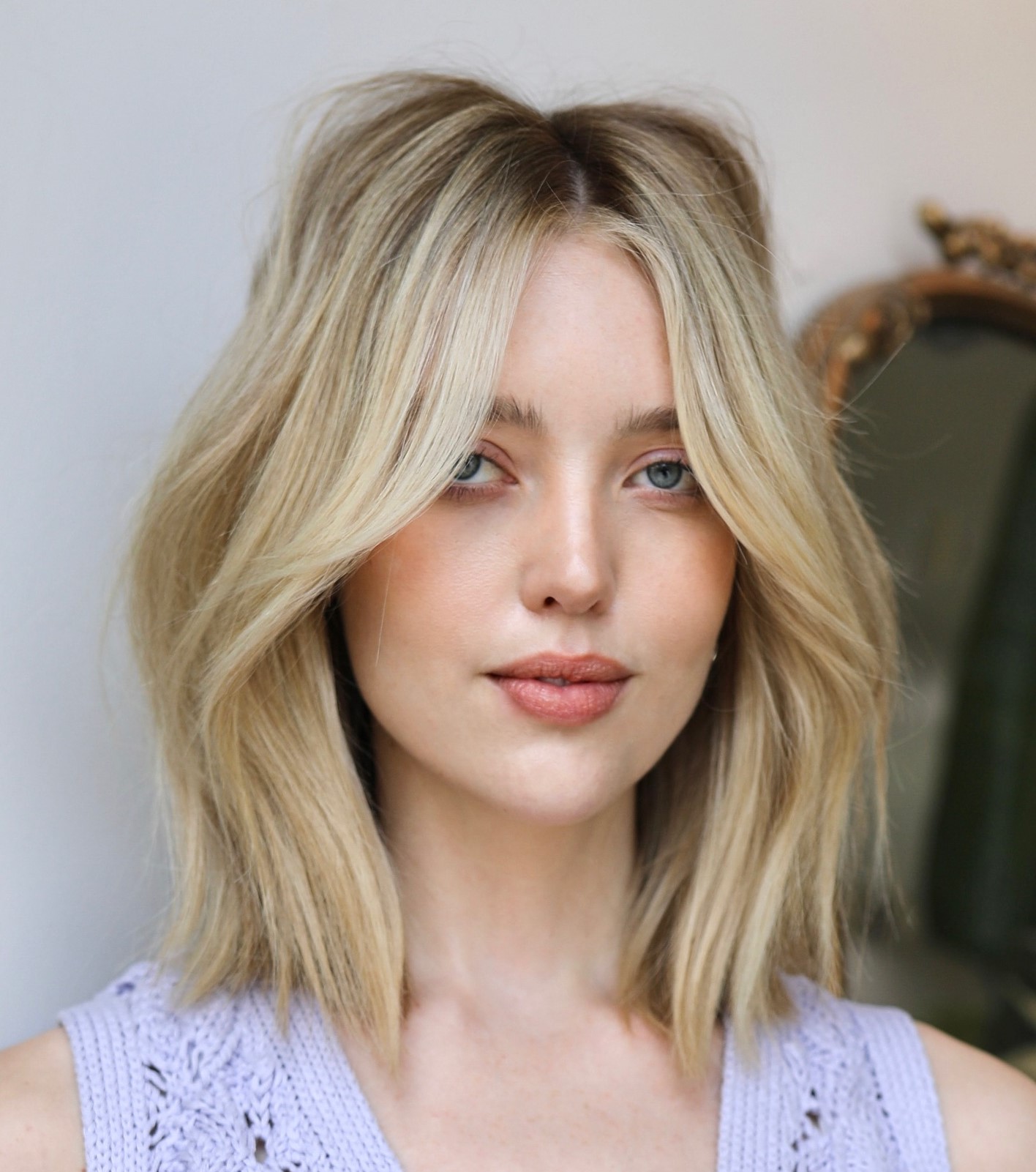 Shoulder Length Bob with Bottle Neck Bangs