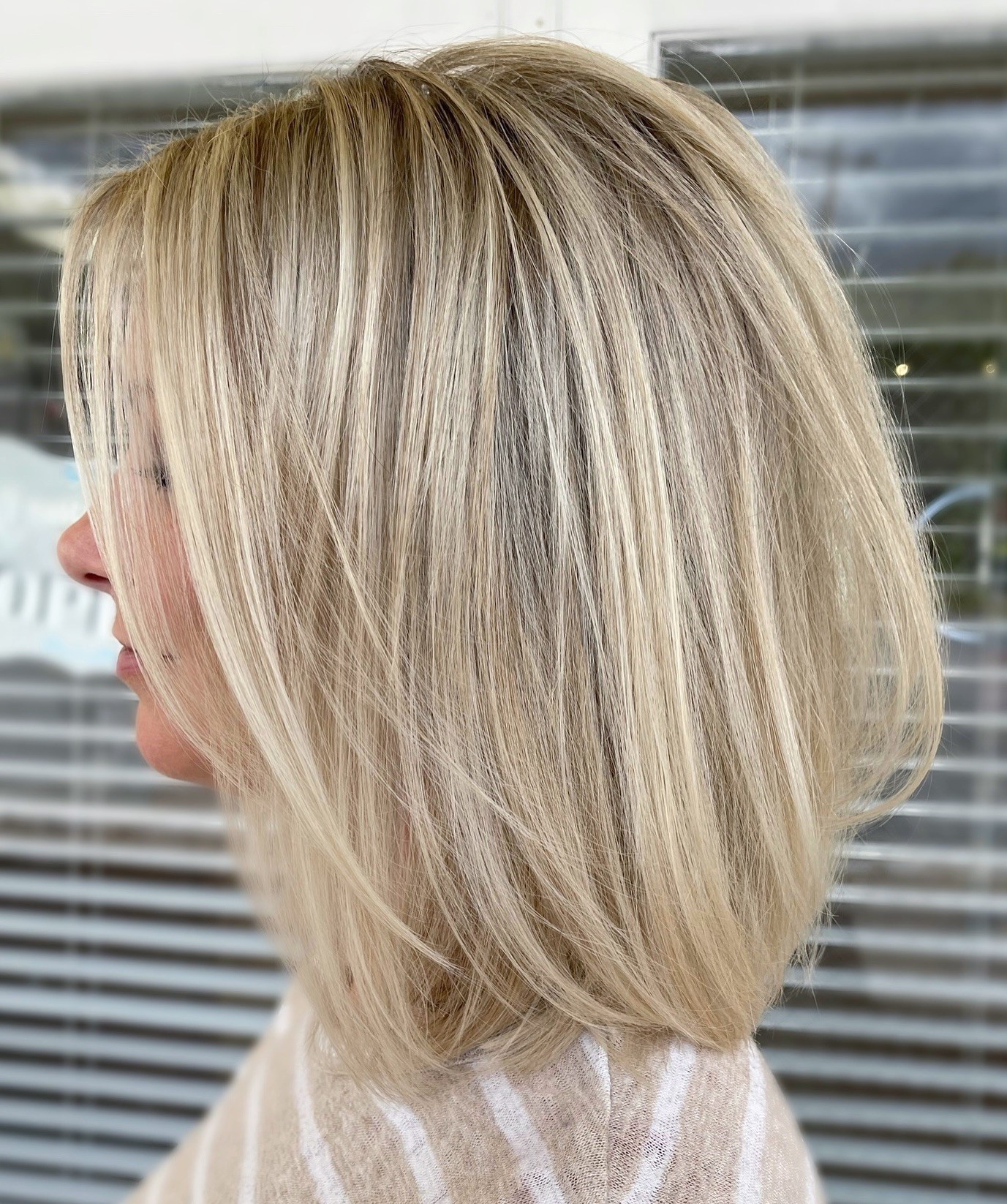 Long Straight Bob with Wispy Face Framing Layers