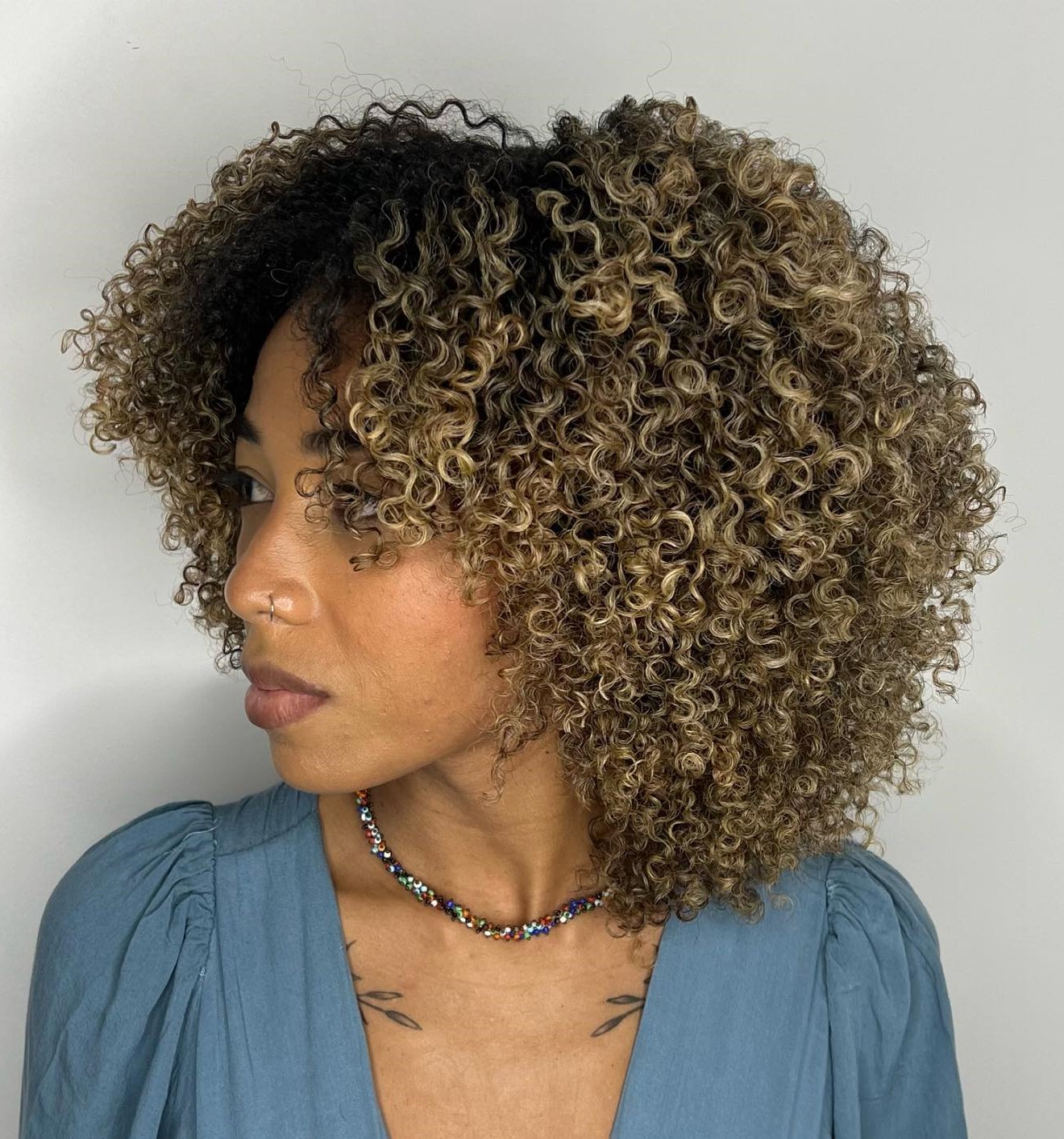 Layered Bob for Tight Natural Curls