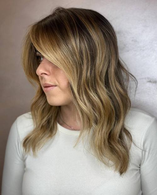 Medium to Long Hairstyle with Dimensional Balayage