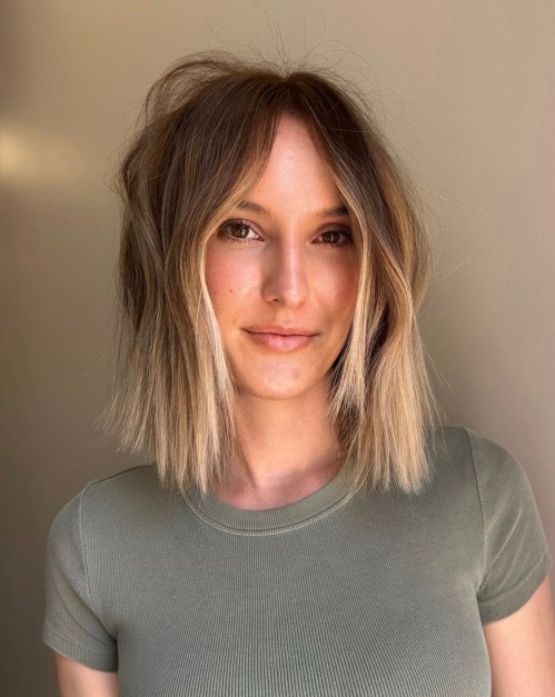 Volumized Razored Bob for Straight Thin Hair