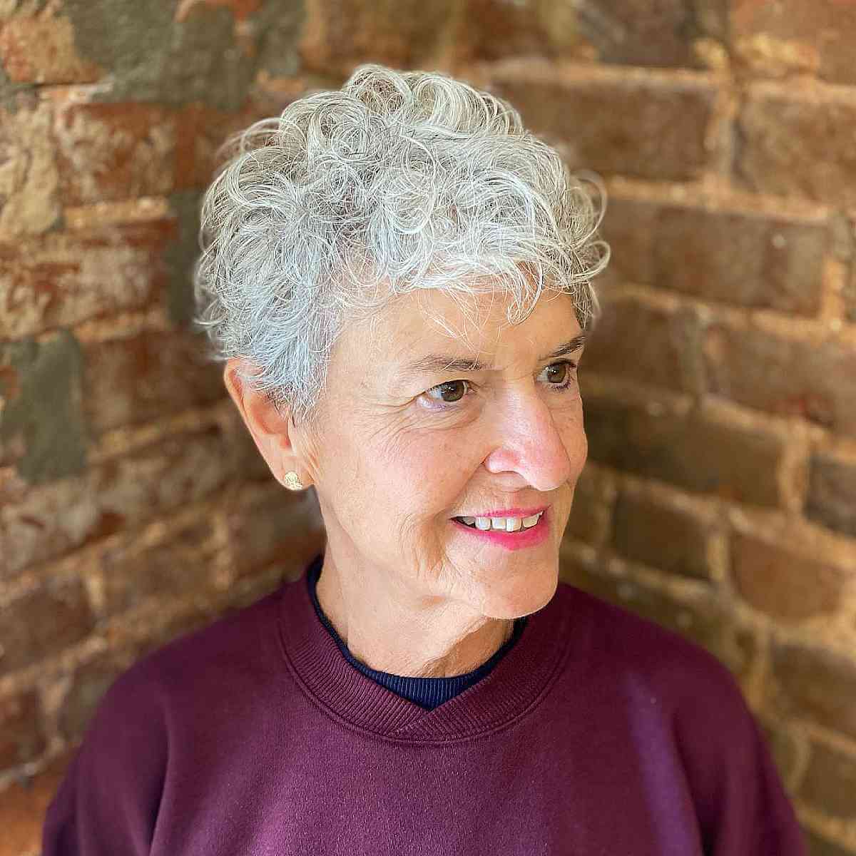 Natural Silver Curly Pixie