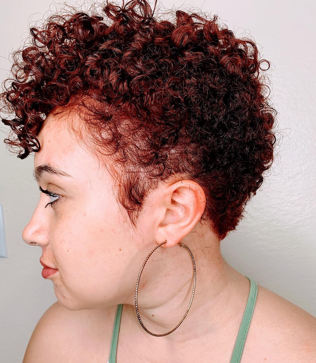 Naturally Curly Red Short Pixie