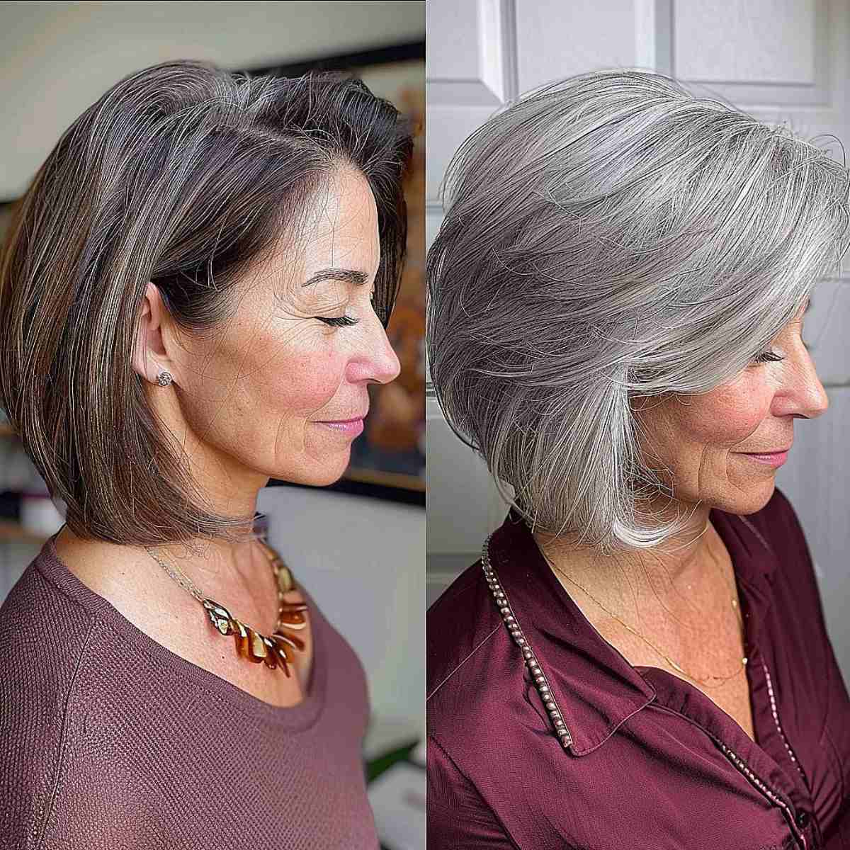 Cute Layered Bob with Side-Swept Bangs