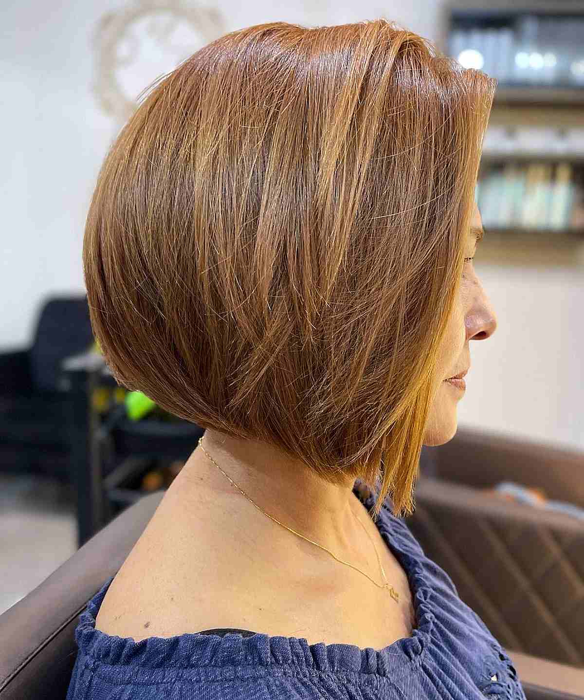 Sleek & Youthful Angled Bob For Women Over Fifty