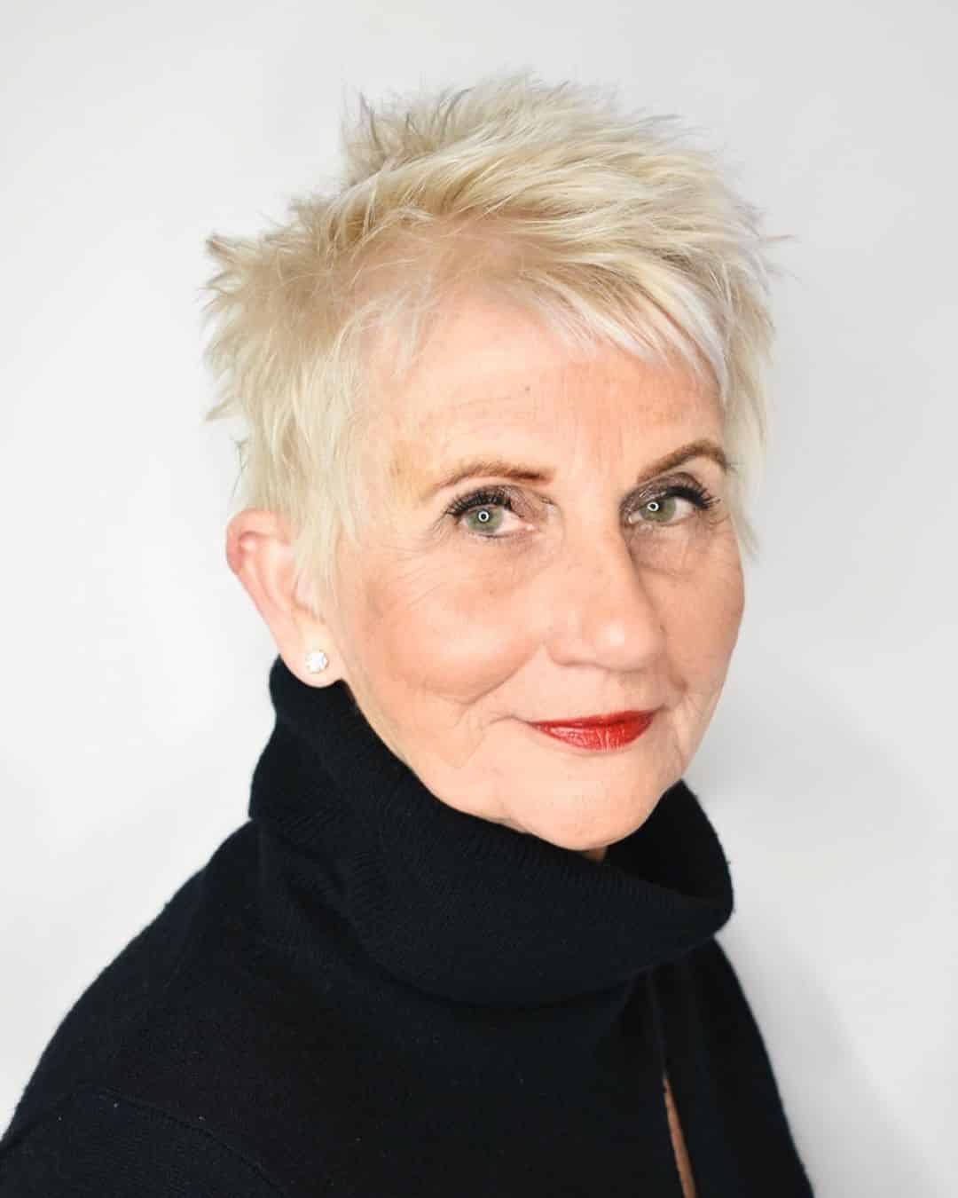 choppy pixie for women aged 50 plus with thin hair