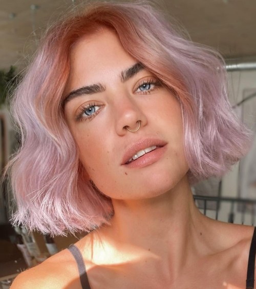 Rosy Blonde Bob Hairstyle Idea