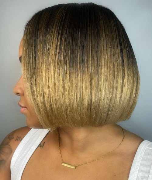 Dark Blonde Balayage Bob for Black Girls