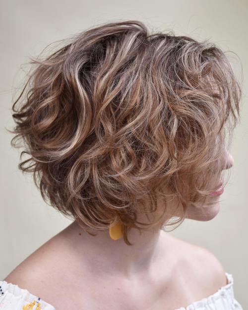 Chin-Length Tousled Wavy Bob Hairstyle