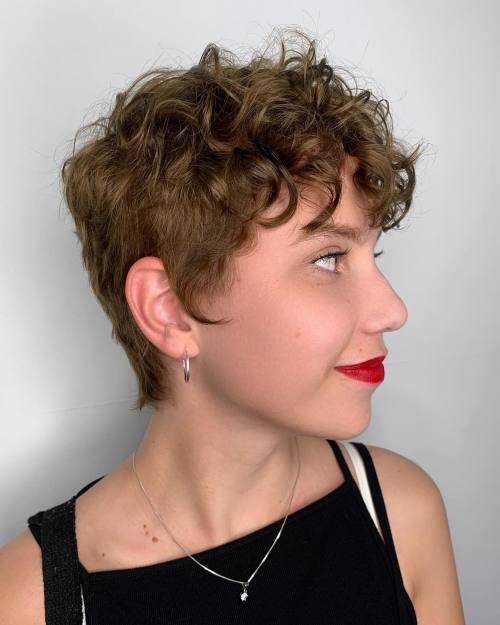 Soft Tapered Pixie with Wavy Top