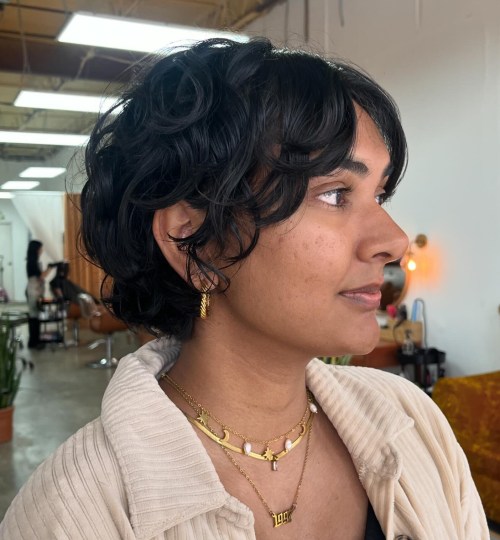 Indian Black Wavy Curly Bob