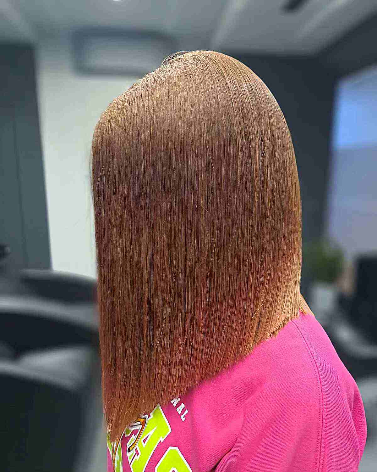 Copper Brown Sleek A-Line Lob