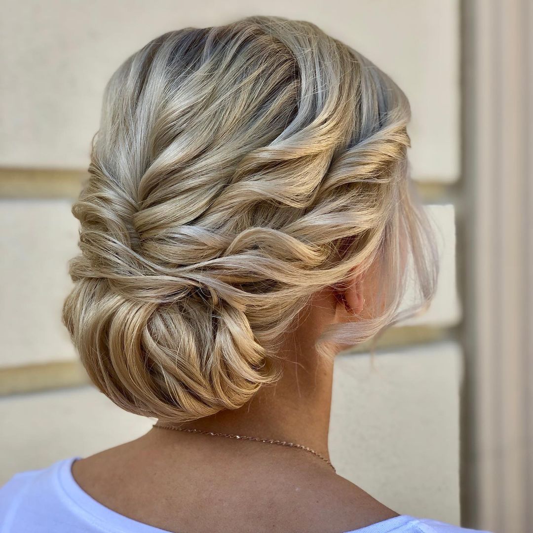 Formal Twisted Low Roll Updo