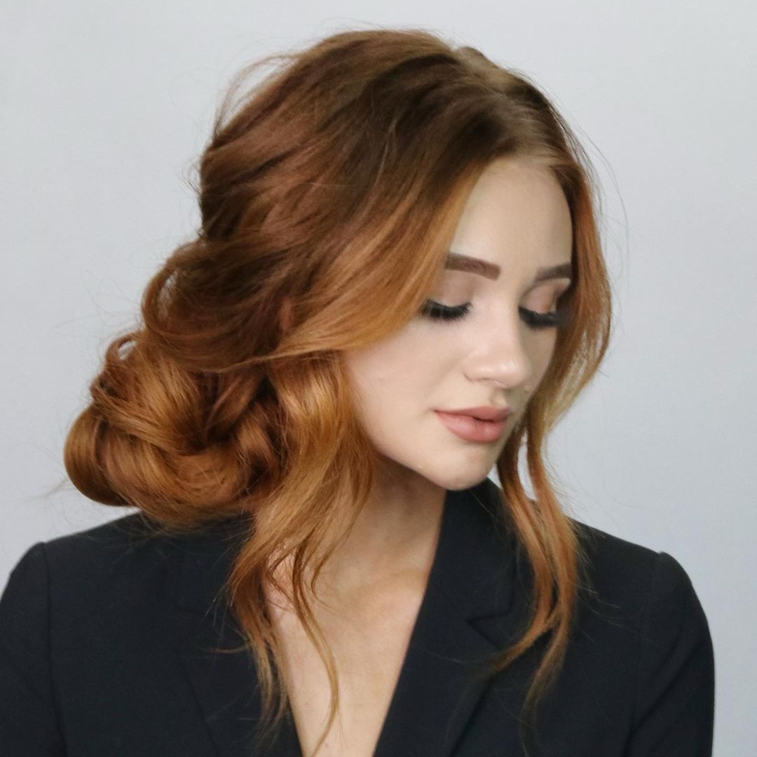 Loose Side Updo for Very Long Hair