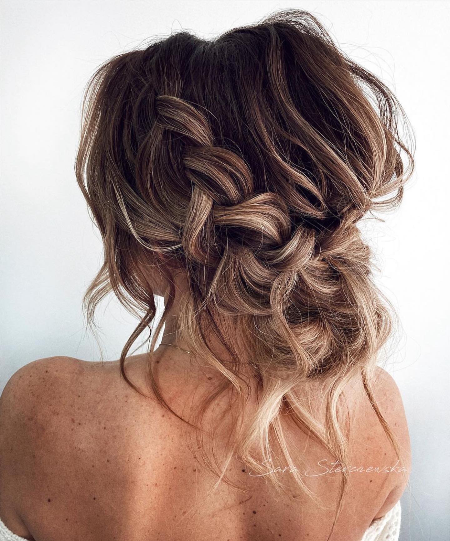 Messy Bun with Braids for Long Hair