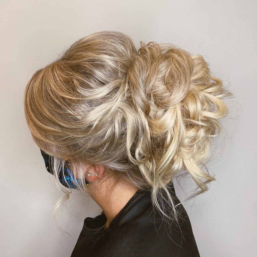 Curly Loopy Updo with Fake Bangs