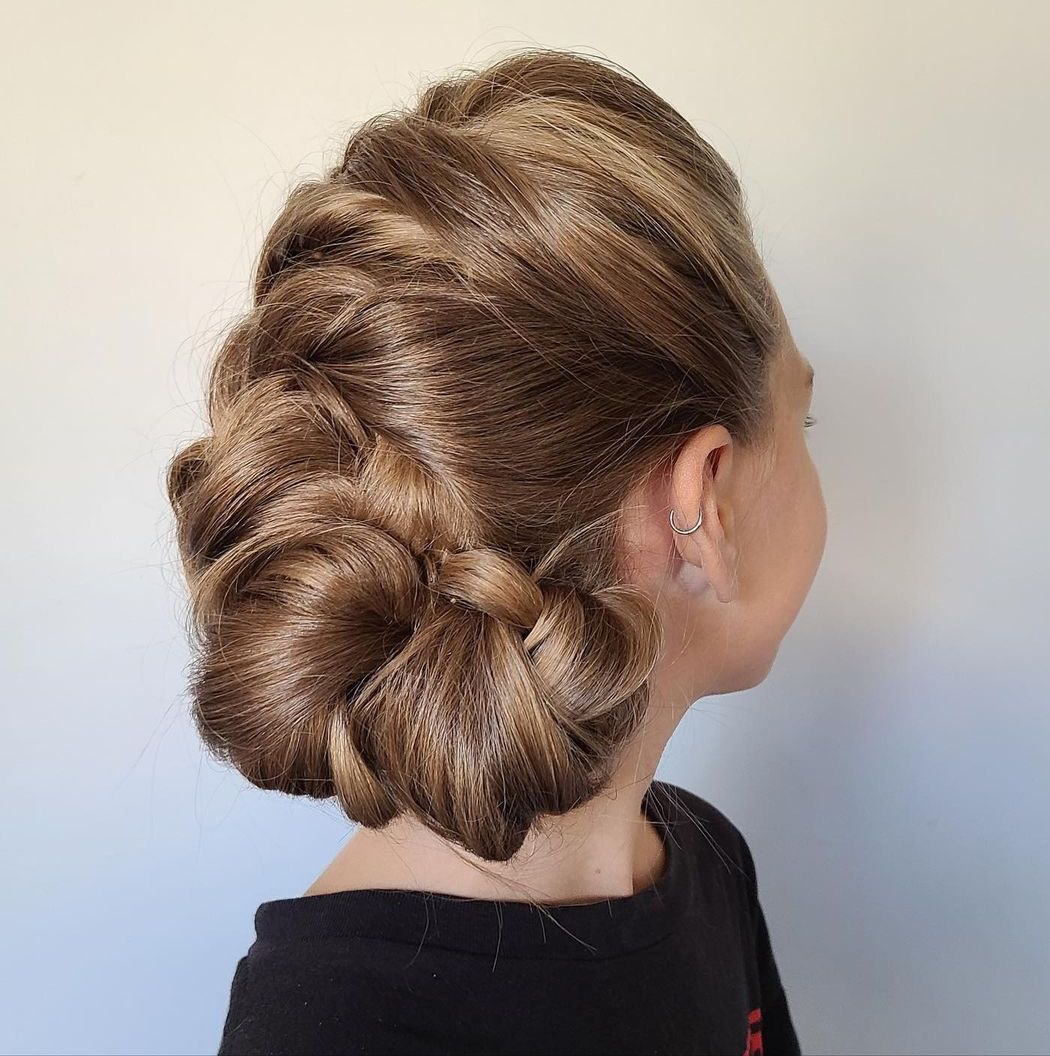 Voluminous Side Updo for Long Hair