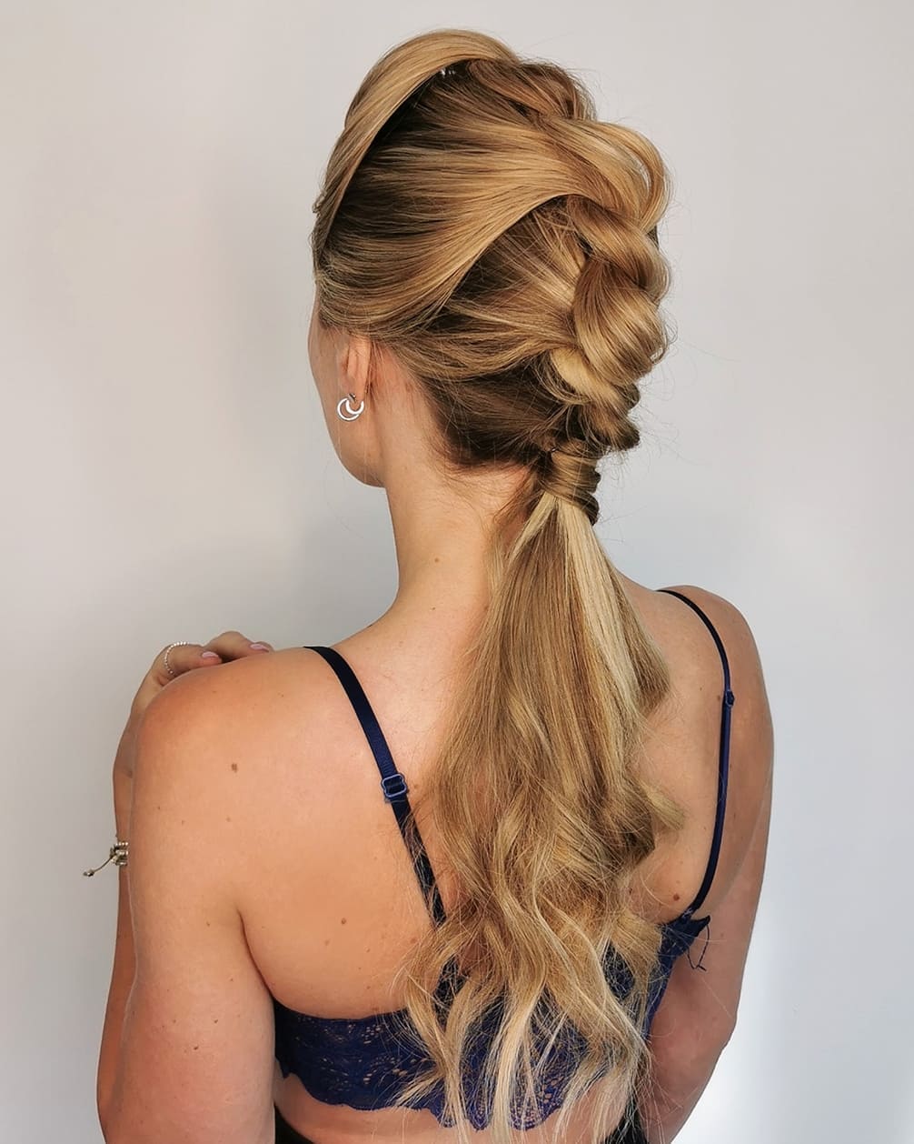 Easy Twisted Mohawk Updo with Ponytail