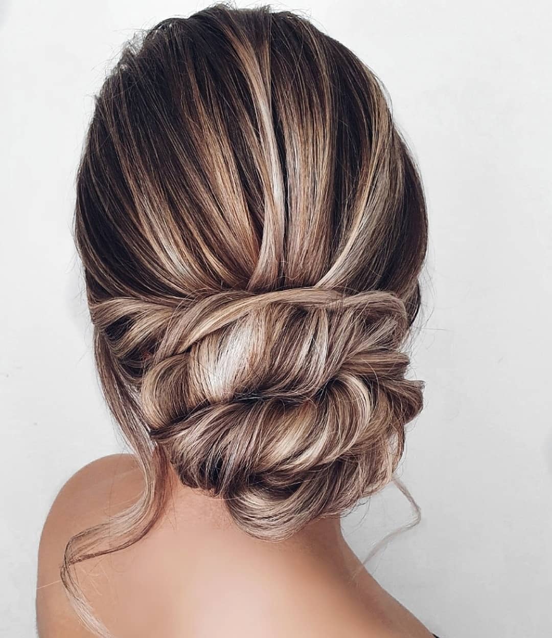 Low Twisted Bun for Long Hair