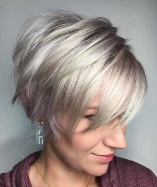 Long Choppy Silver Pixie