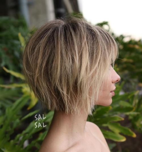 Choppy Wispy Bronde Bob