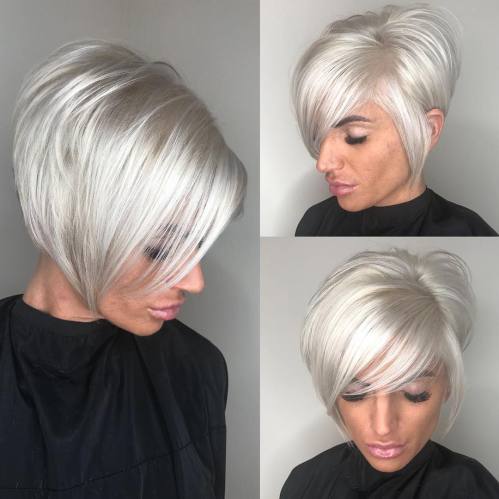 Short Layered Silver Bob