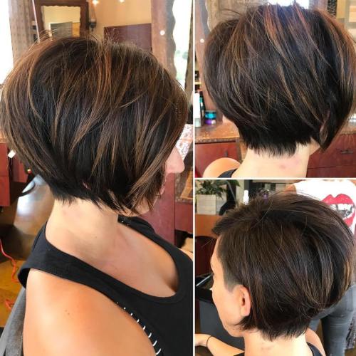 Asymmetrical Brown Balayage Bob