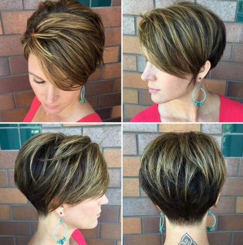 Long Layered Pixie With Highlights