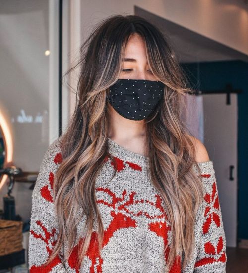 Long Bangs and Balayage