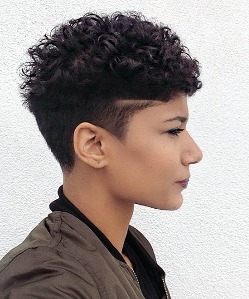 short curly undercut haircut for women