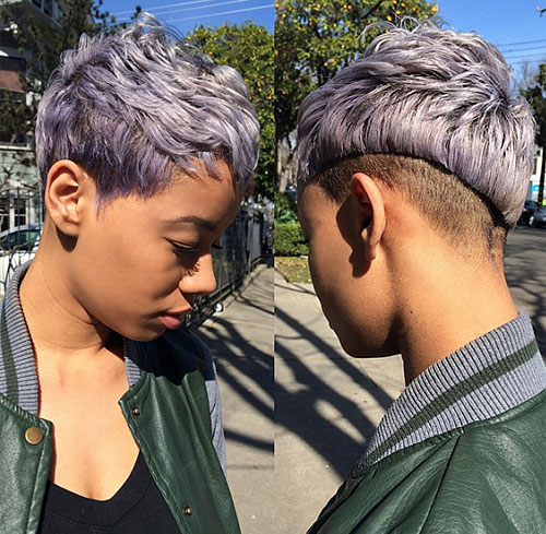 African American asymmetrical pixie 