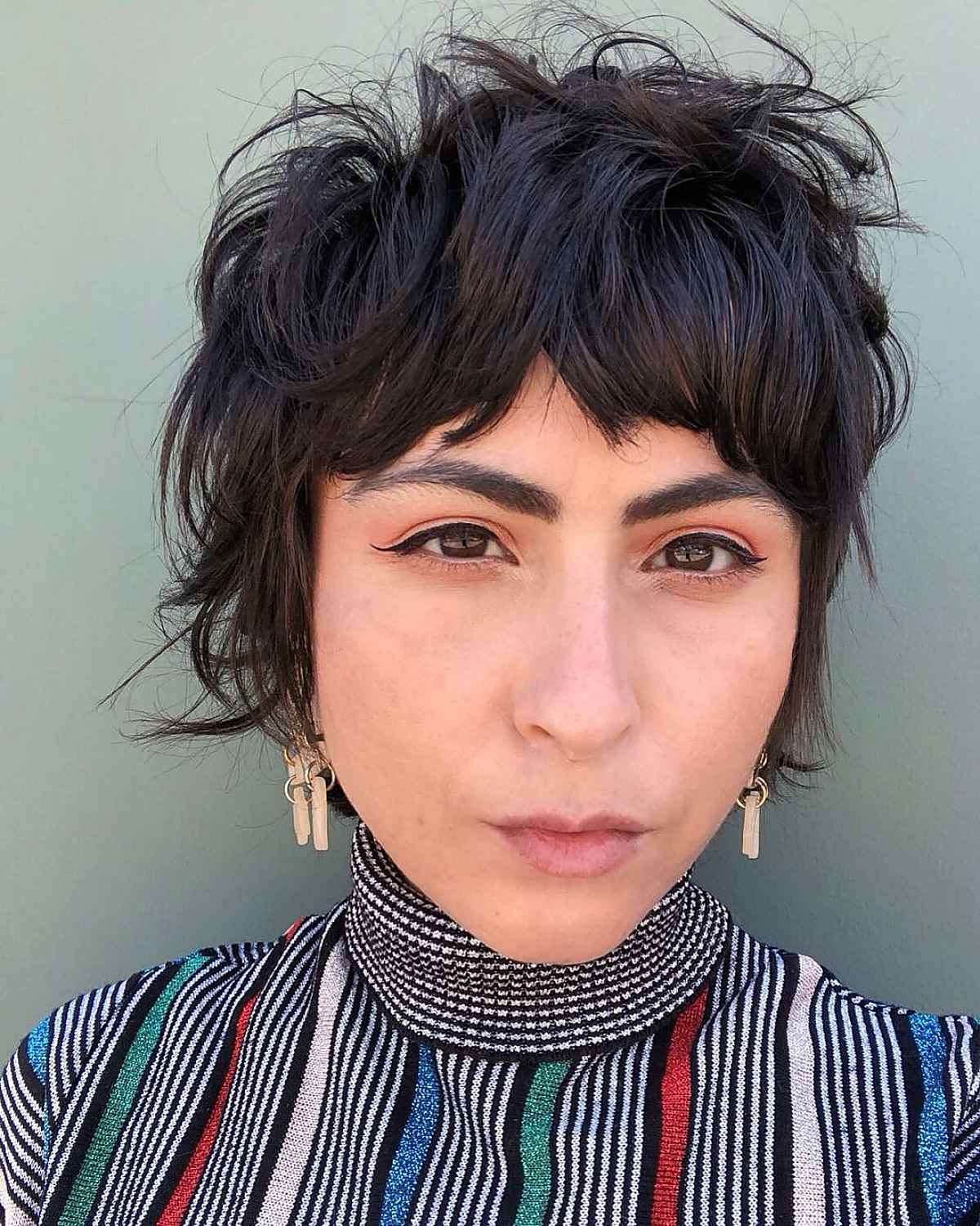 Short Shaggy Pixie Cut with Bangs